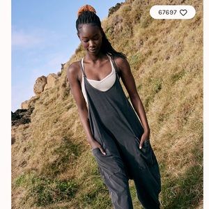 NWOT Free People hot shot onsie in washed black